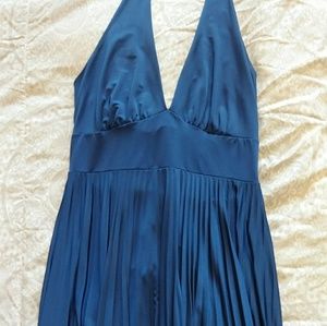 Navy blue satin Monroe dress